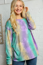 Load image into Gallery viewer, Crew Neck Multi Color Tie Dye Tunic Top
