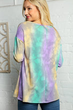 Load image into Gallery viewer, Crew Neck Multi Color Tie Dye Tunic Top
