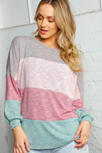 Load image into Gallery viewer, Two Tone Multi Color Block Knit Top
