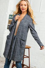 Load image into Gallery viewer, Brush Two Tone Waffle Duster Open Cardigan
