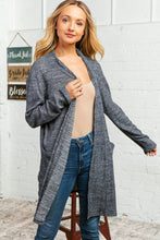 Load image into Gallery viewer, Brush Two Tone Waffle Duster Open Cardigan
