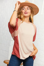 Load image into Gallery viewer, Raglan Color Block Bubble Sleeve Top
