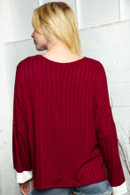 Load image into Gallery viewer, Rib Color Block Front Pocket Knit Top
