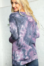 Load image into Gallery viewer, Plum Multicolor Tie Dye Leopard Print Knit Pullover
