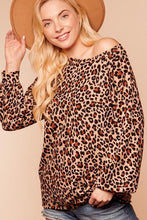 Load image into Gallery viewer, Cashmere Feel Leopard Bubble Sleeve Top
